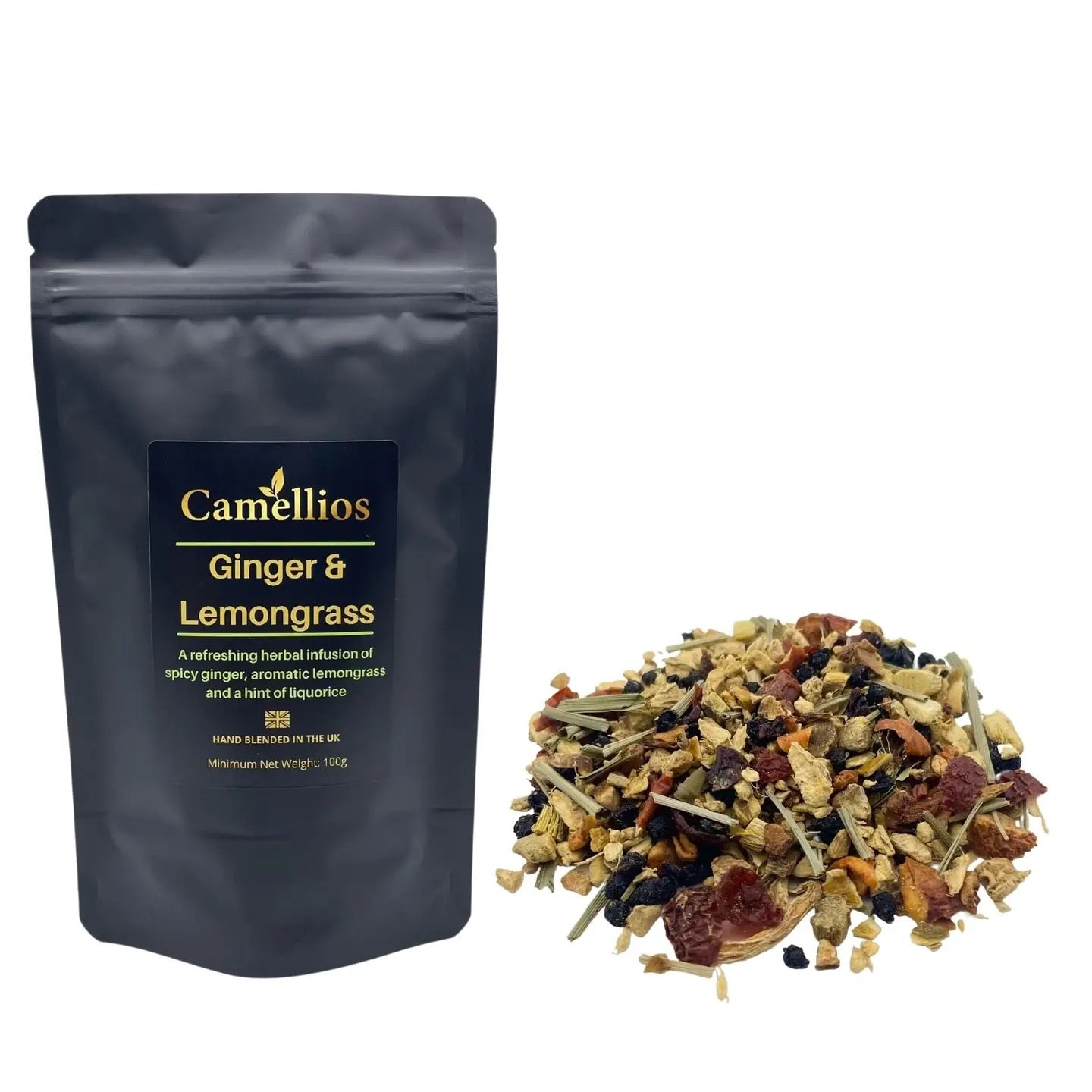 Ginger and Lemongrass Tea - Herbal Loose Leaf Tea - 100g