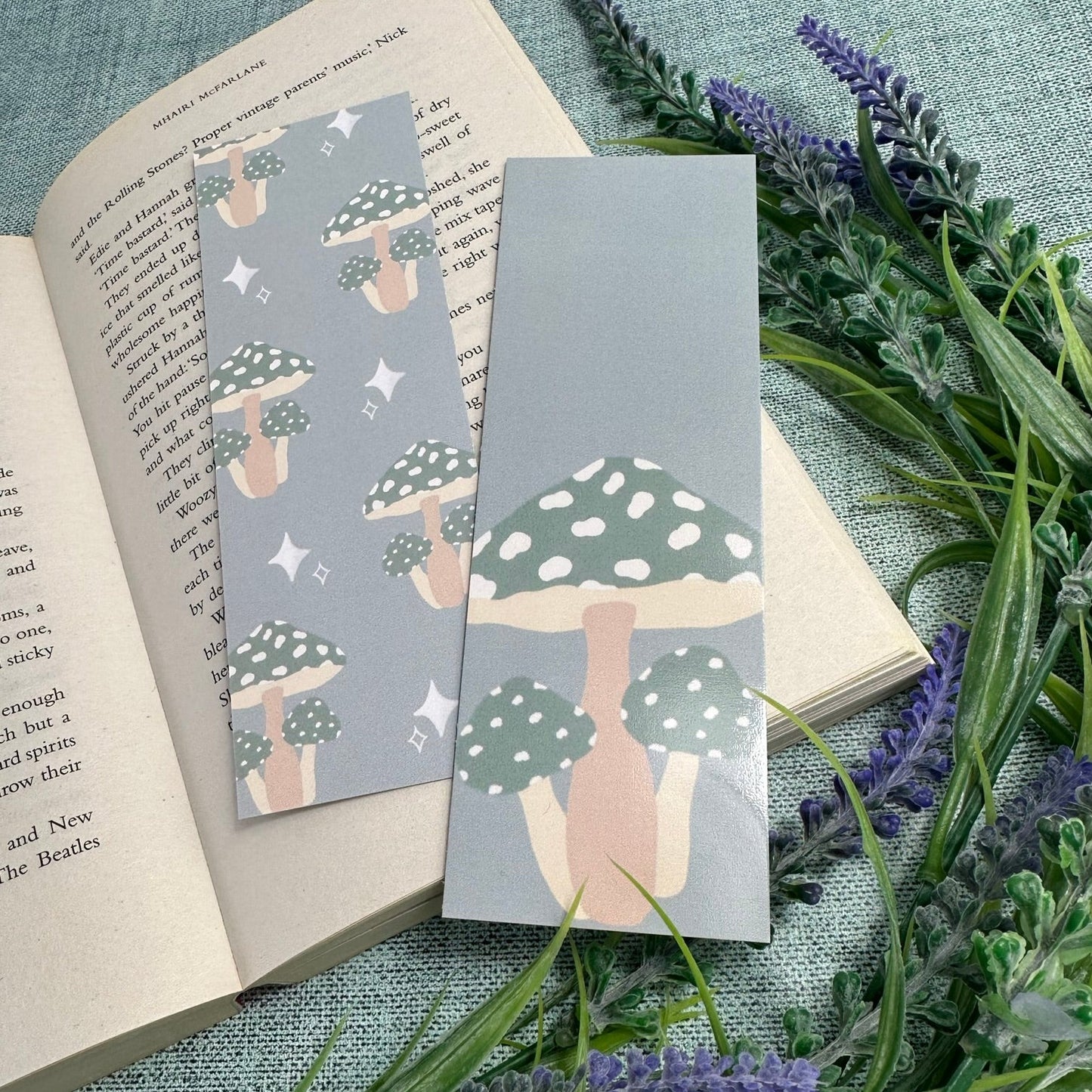 Green Toadstools Bookmark (double sided)