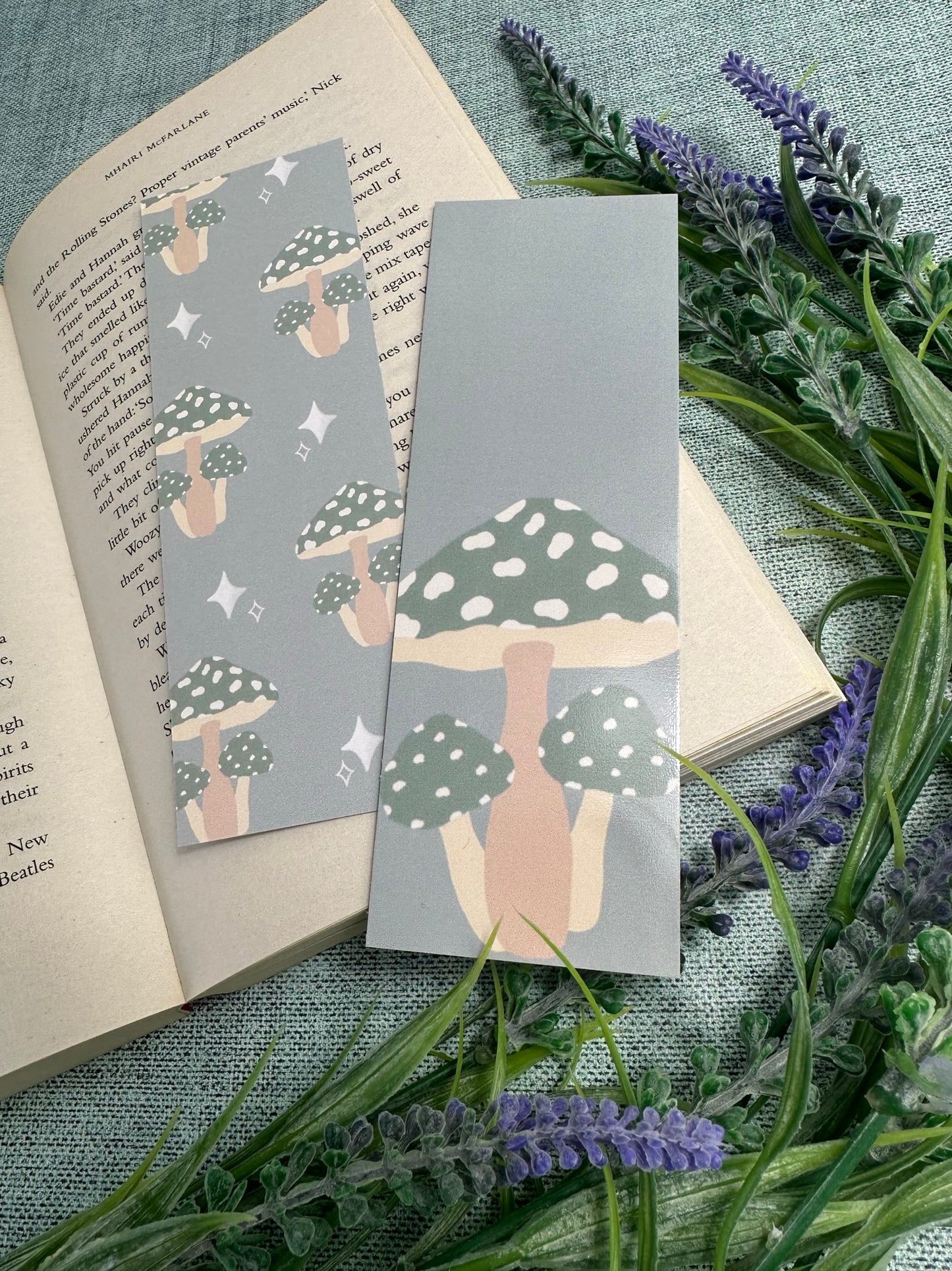 Green Toadstools Bookmark (double sided)