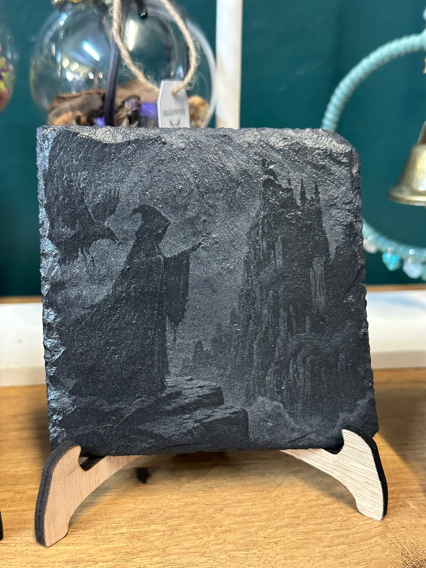 Wizard, Raven and Castle Slate Coaster