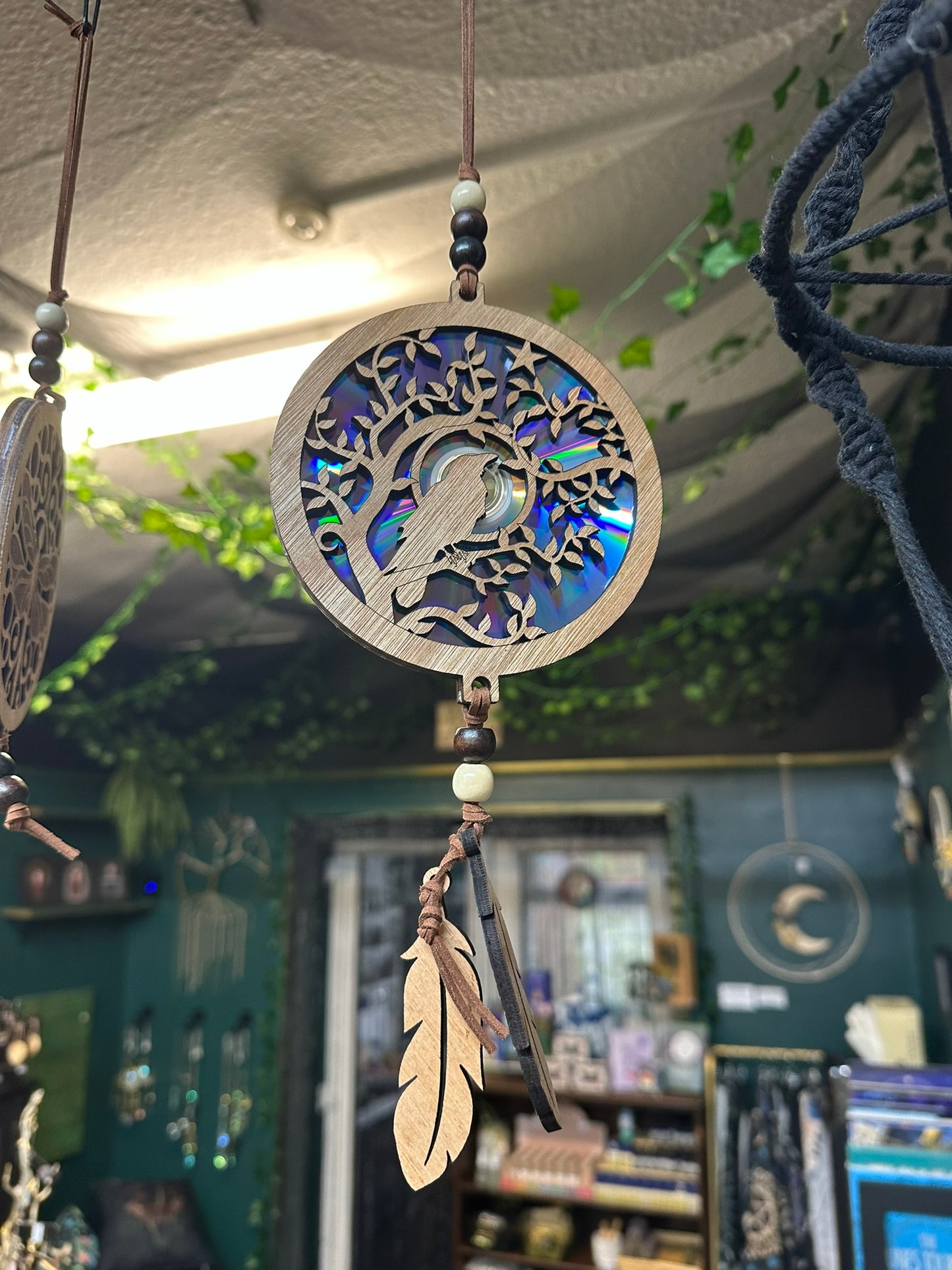 Raven in the branches Suncatcher / Hanging decoration