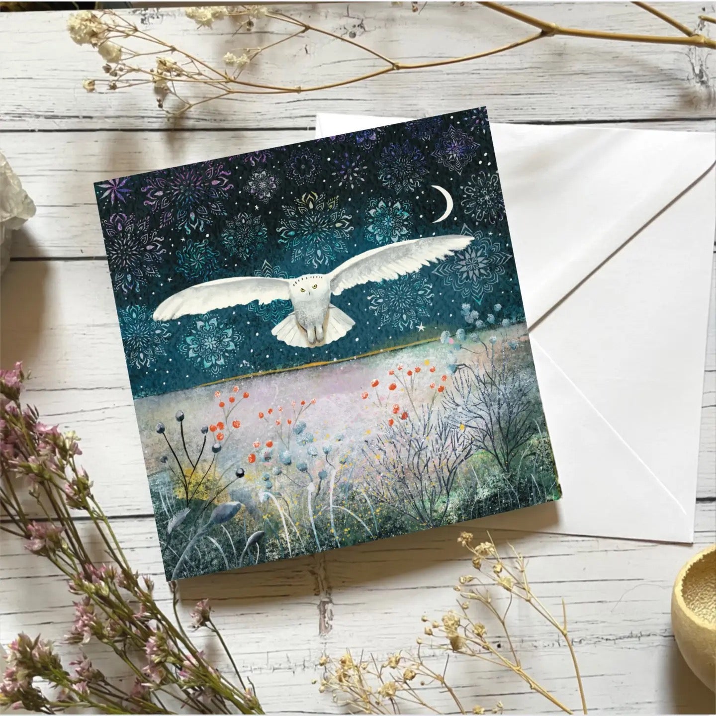 Angel Owl Greetings Card - Witchy Birthday Card