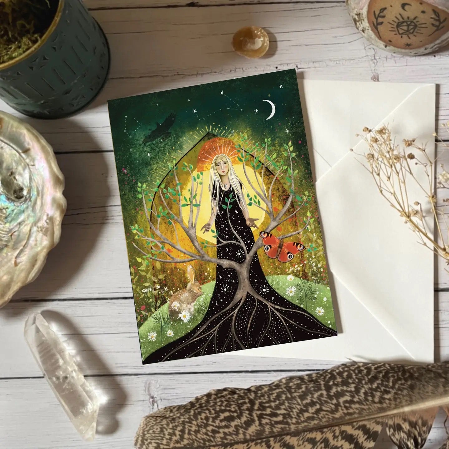 Spring Goddess Greetings Card - Witchy Birthday Card