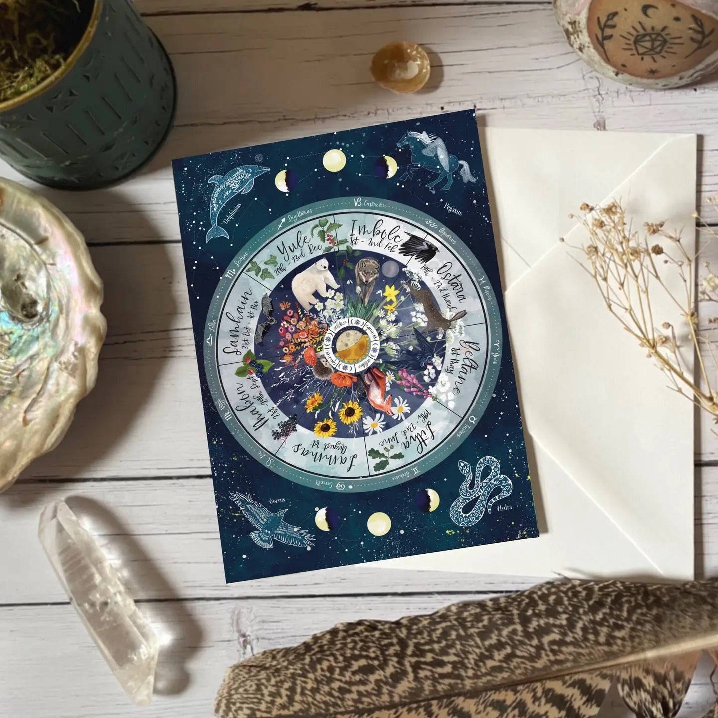 Wheel of the year Greetings Card - Witchy Birthday Card