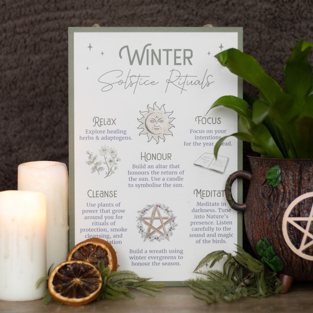 Winter Solstice Rituals MDF Hanging Sign