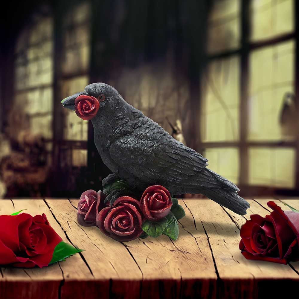 Raven with Roses Figurine (14cm)