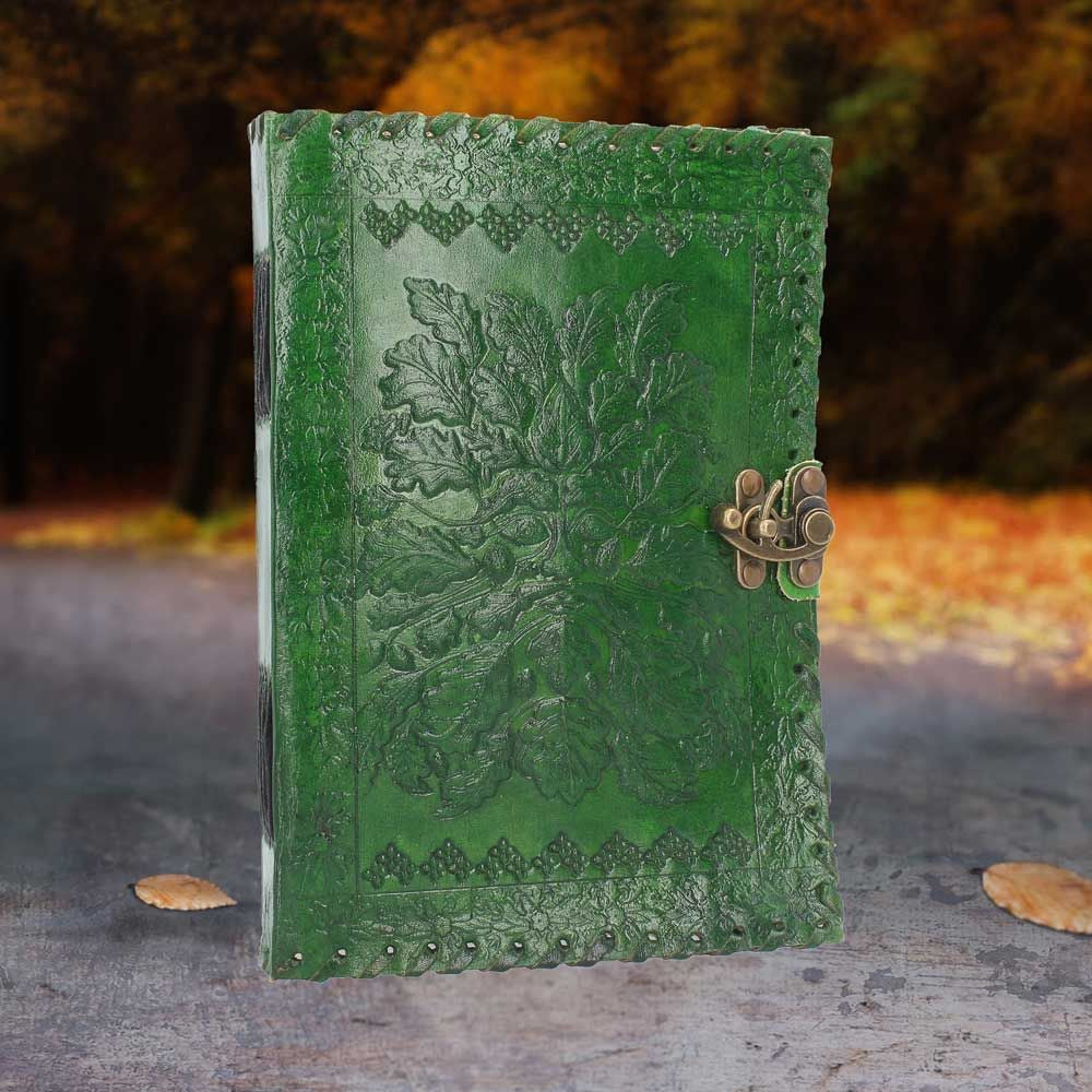 Green Man Leather Journal / Grimoire / Notebook