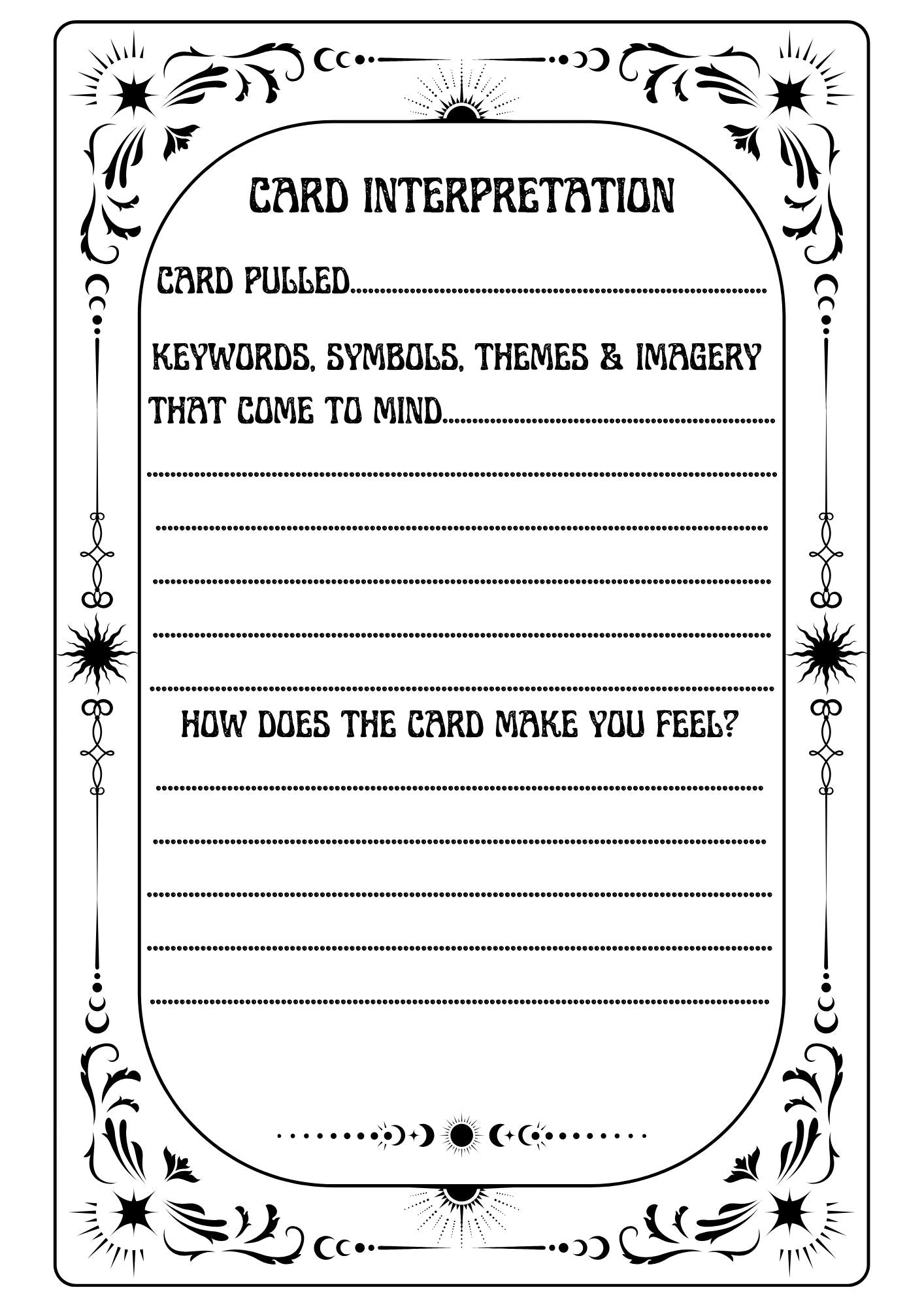 Card Interpretation Worksheet