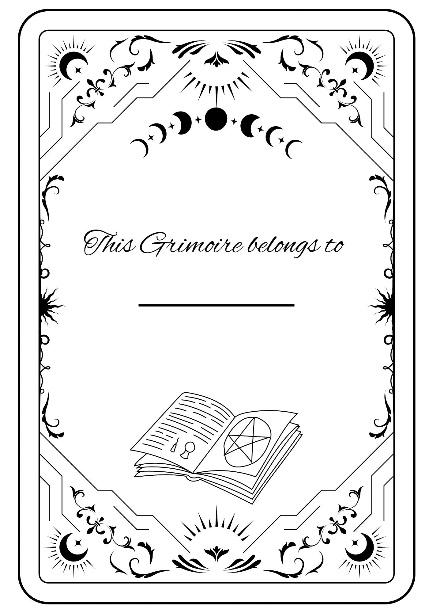 Grimoire Cover Pages / Title Pages  - Download & Print