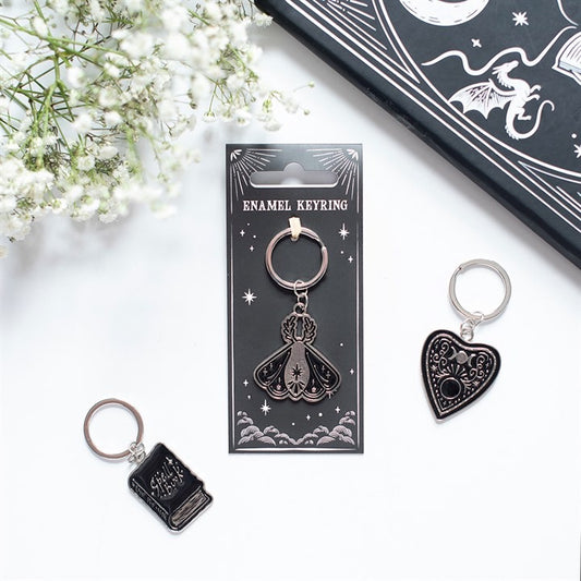 Black Moth Enamel Keyring