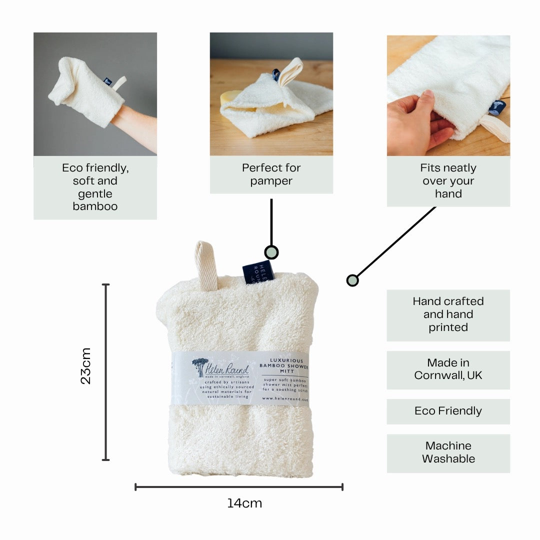 Reusable Bamboo Shower Mitt, Perfect Showering Mitt