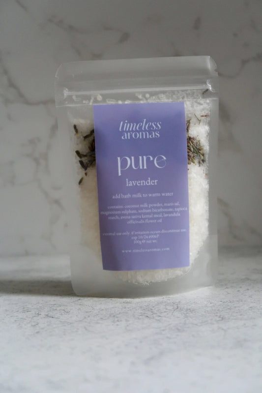 Pure - Bath Milk - Lavender with Essential Oil : Aromatherapy Bath Salts