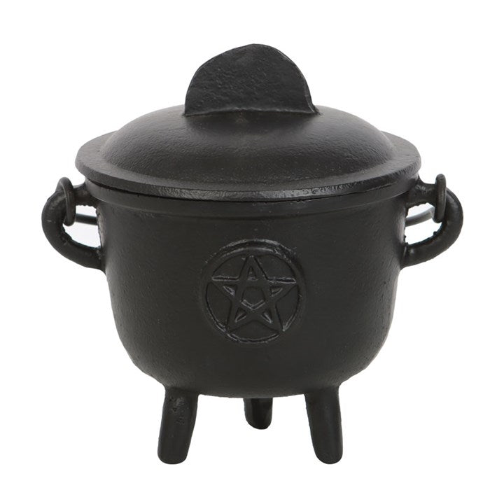 CAST IRON CAULDRON WITH PENTAGRAM (11CM)