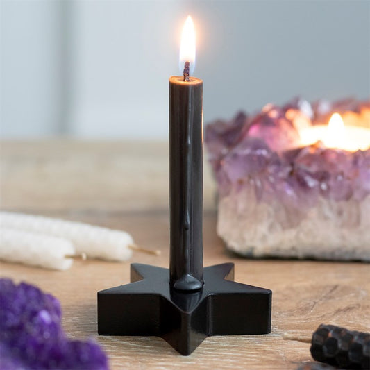 BLACK STAR SPELL CANDLE HOLDER