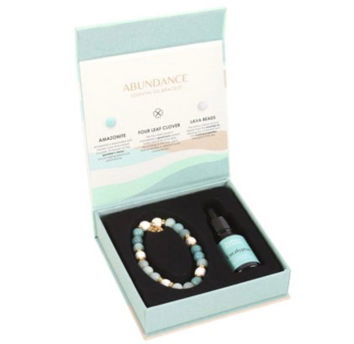 Abundance Bracelet : Amazonite & Lava Beads with oil