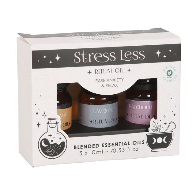 SET OF 3 STRESS LESS RITUAL BLENDED ESSENTIAL OILS