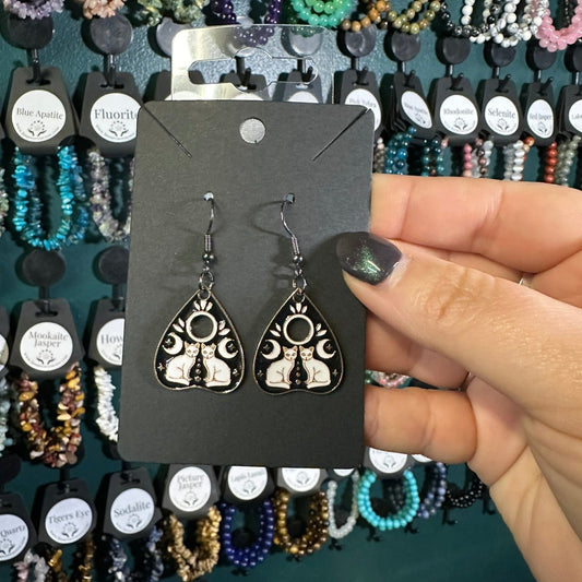 Magical Moon Cat Earrings