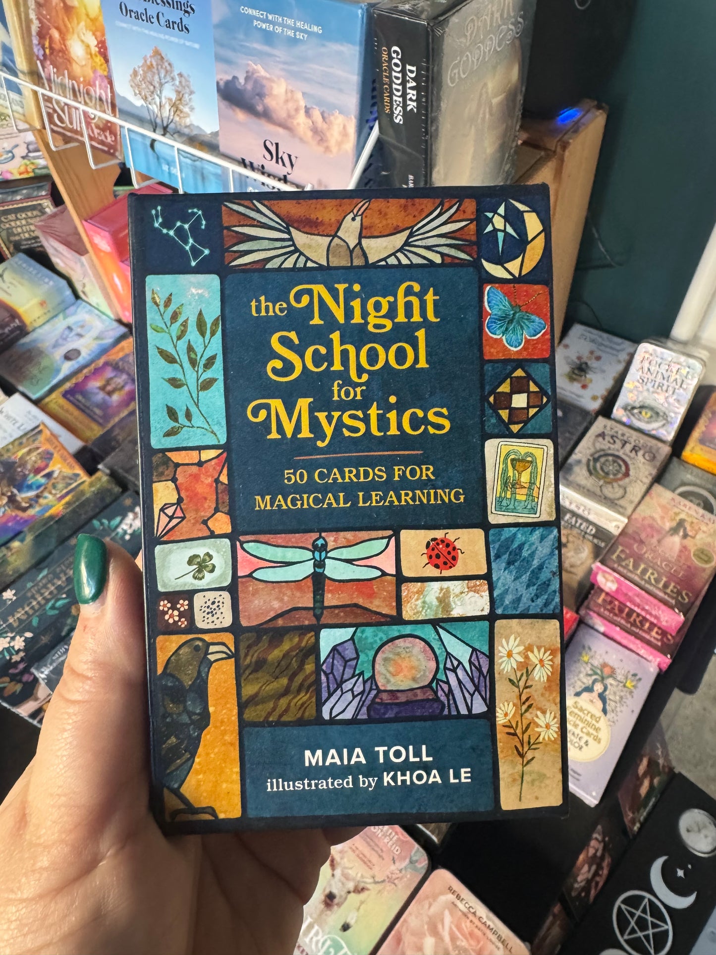 The Night School for Mystics : 50 Cards for Magical Learning by Maia Toll