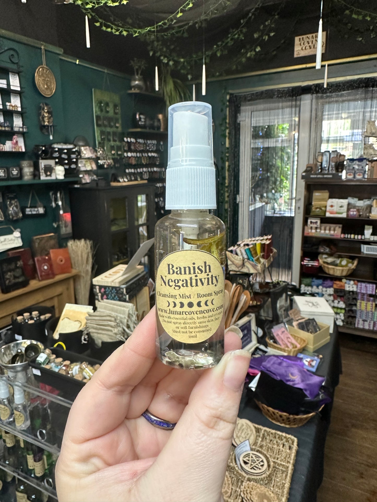 Banish Negativity Cleansing Mist / Room Spray for Smokeless Smudging in glass bottle