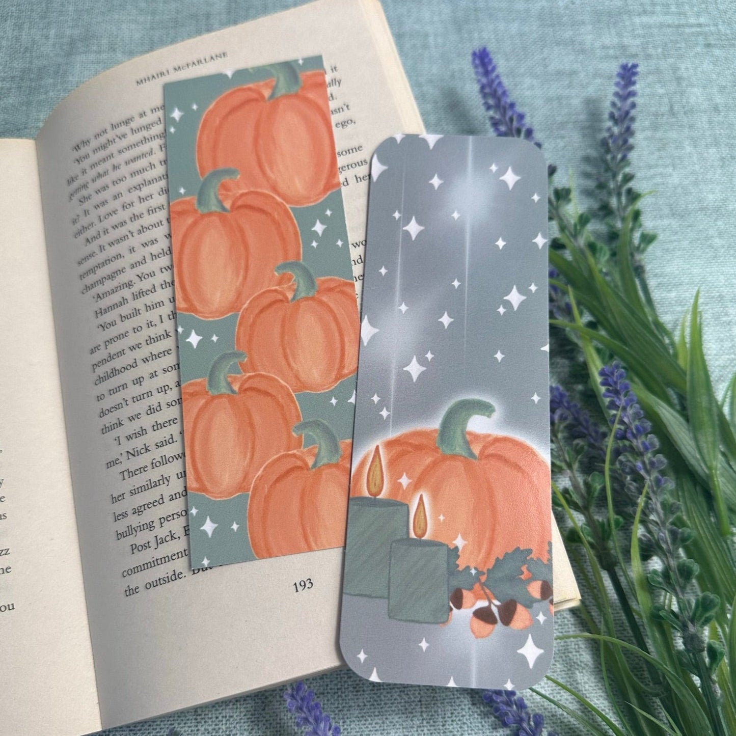 Pumpkin 'Cosy Season' Bookmark (double sided)