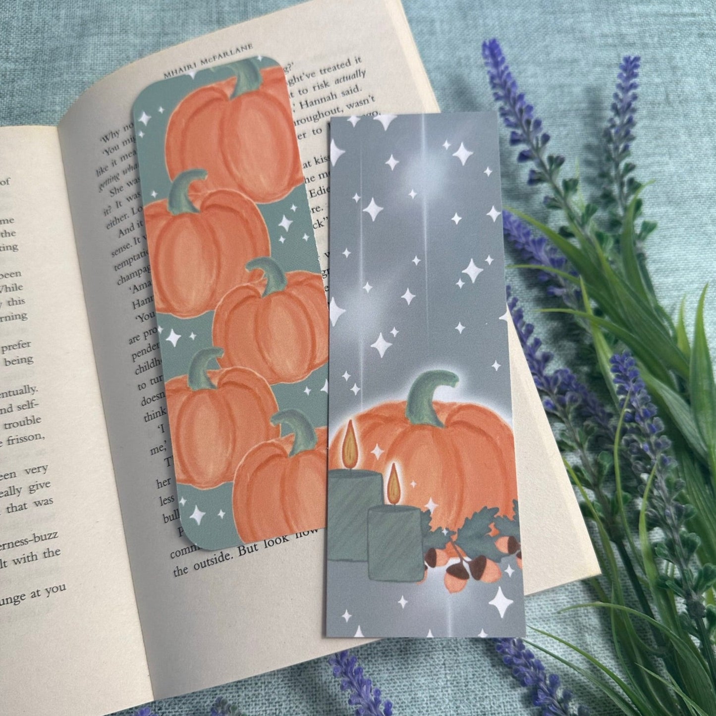 Pumpkin 'Cosy Season' Bookmark (double sided)