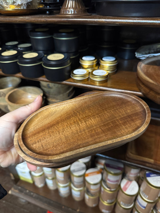 Oval / Rounded Rectangle Wooden Tray for Spell Work or Altar Decor