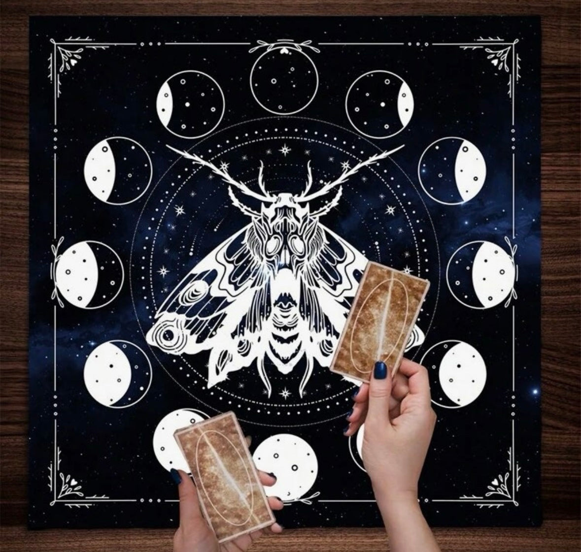 Moth & Moon Phases Altar Cloth