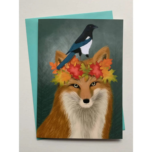 Harvest Woodland Fox Greetings Card