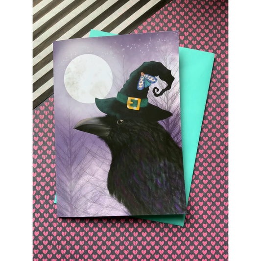 'Morrigan' Raven / Crow Woodland Bird Greetings Card