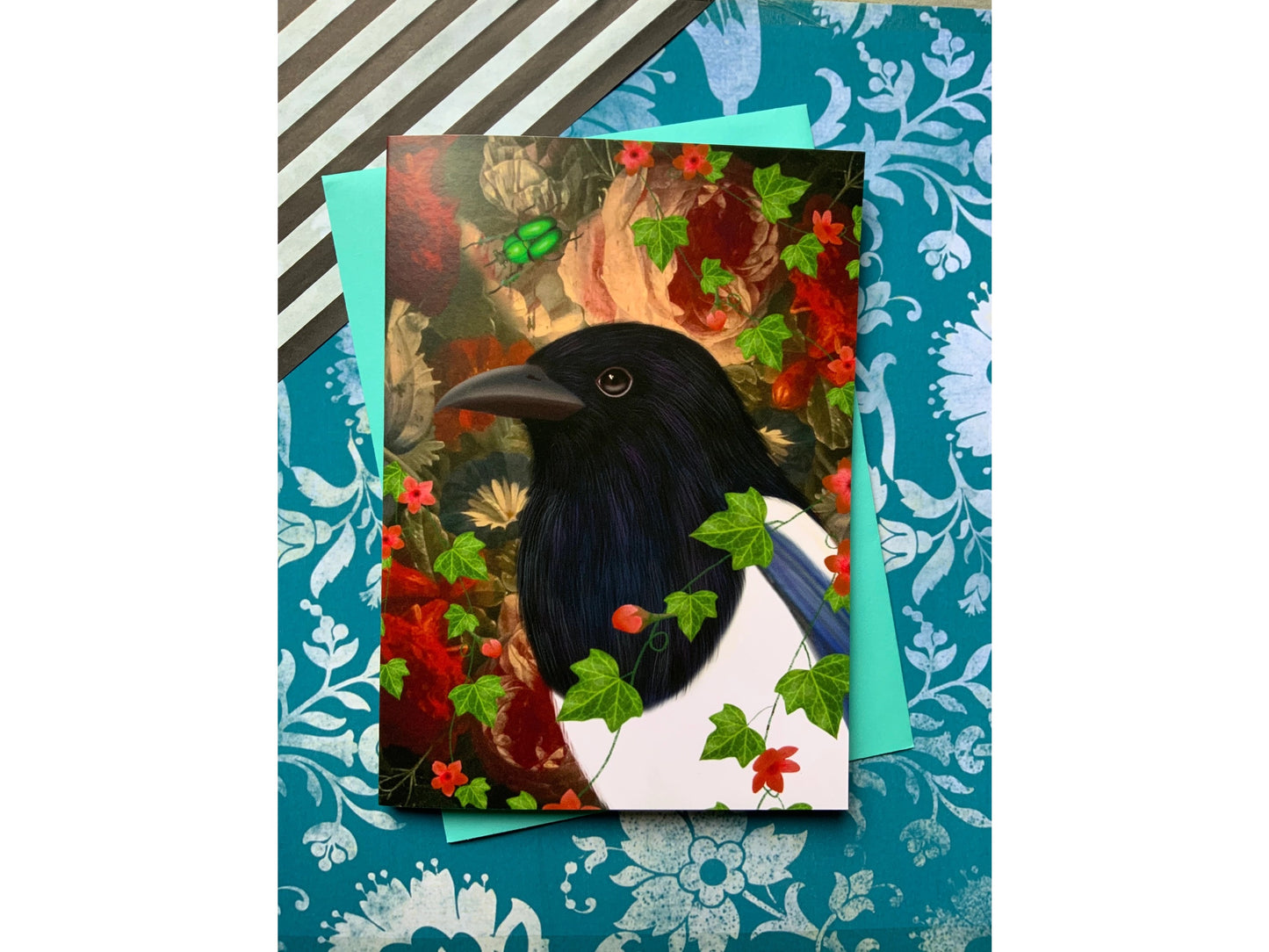 'Skadi' Magical Gothic Magpie Greetings Card