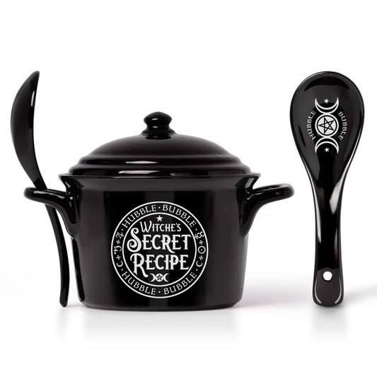 Witches Secret Recipe Ceramic Bowl with Spoon