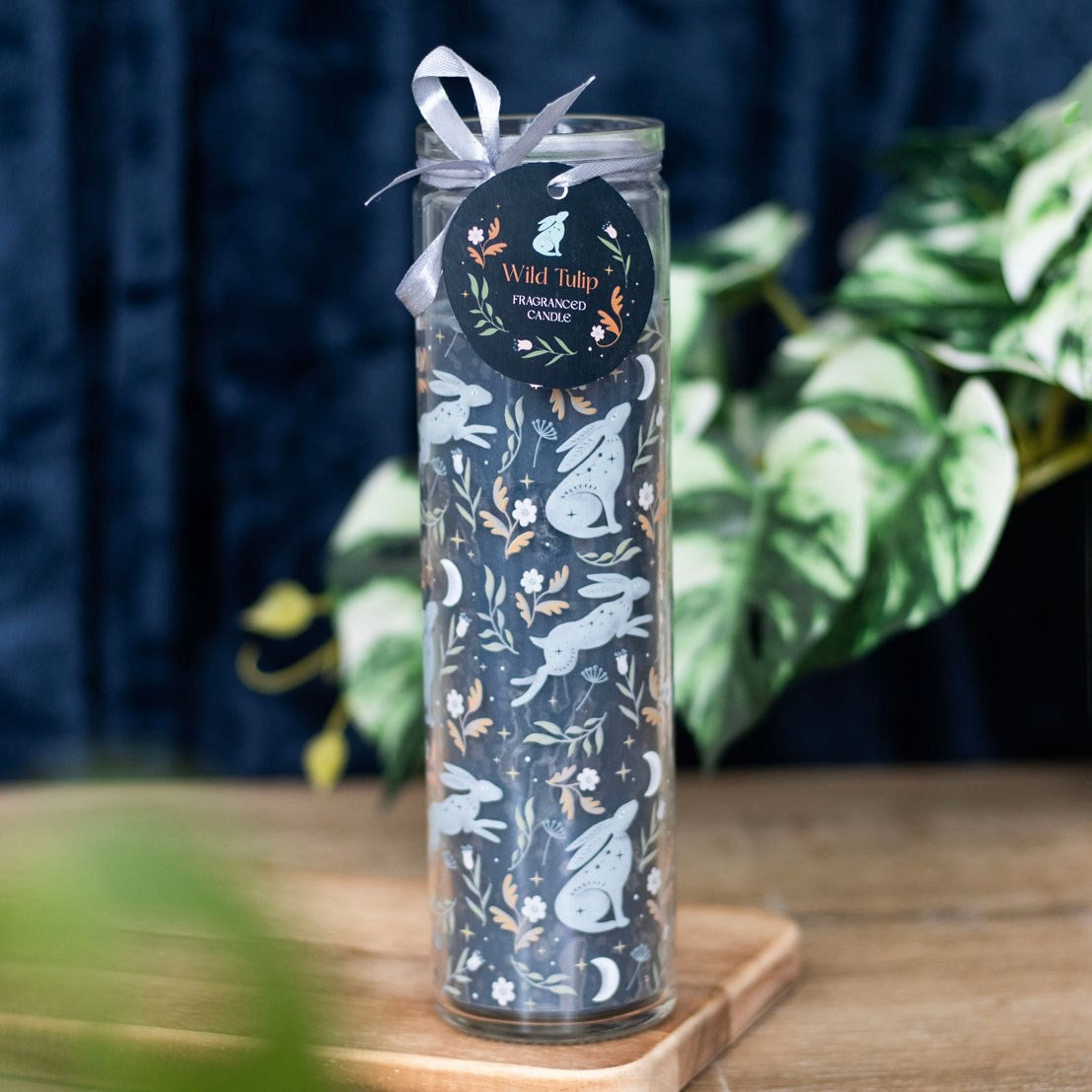 Midnight Hare Wild Tulip Glass Tube Candle