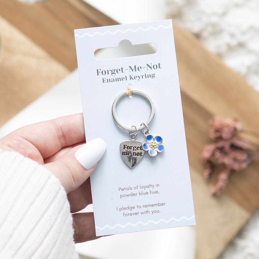 Forget-Me-Not Flower Enamel Keyring