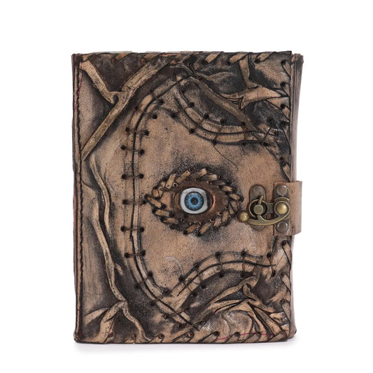 Brown Tan Grimoire, Journal, Notebook - 'Creepy Eye' (18x13cm)