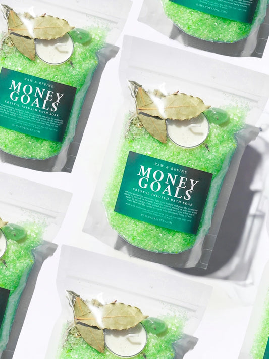 Money Goals Ritual Bath Soak - Crystal Infused Bath Soak