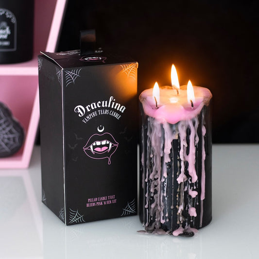 Draculina Candle Pink & Black Dripping Candle (Large)