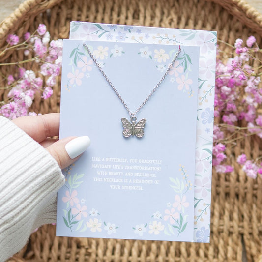 Butterfly Necklace on Greetings Card