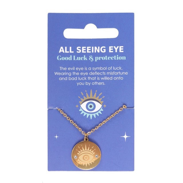 All Seeing Eye Gold Toned Necklace