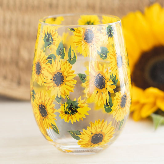 Sunflower Print Glass