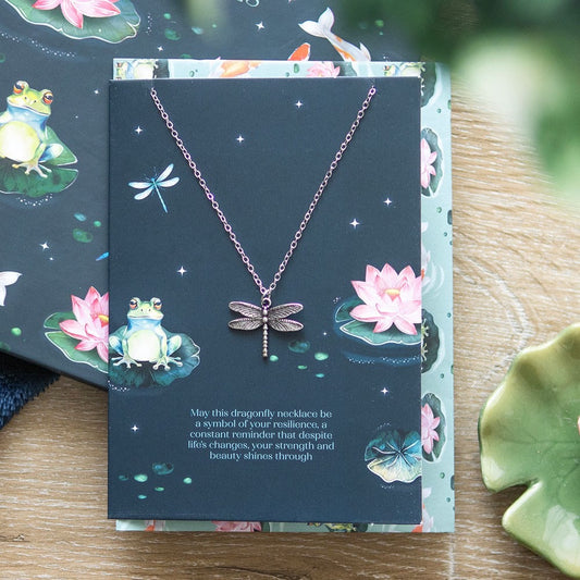 Dragonfly Necklace on Greetings Card