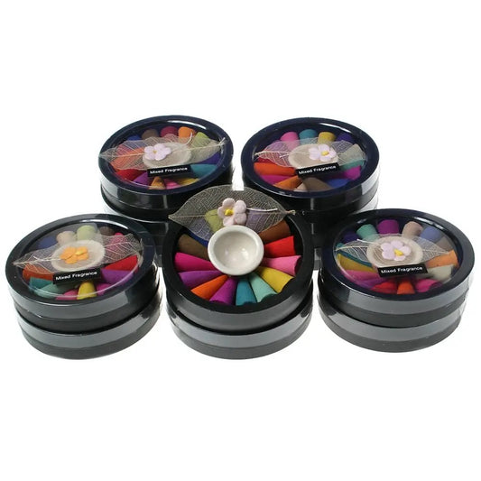 Colourful Mixed Incense Cones in round box