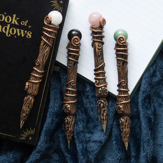 Witchy Pen - Crystal Wand Pen, choose from a selection of crystal types