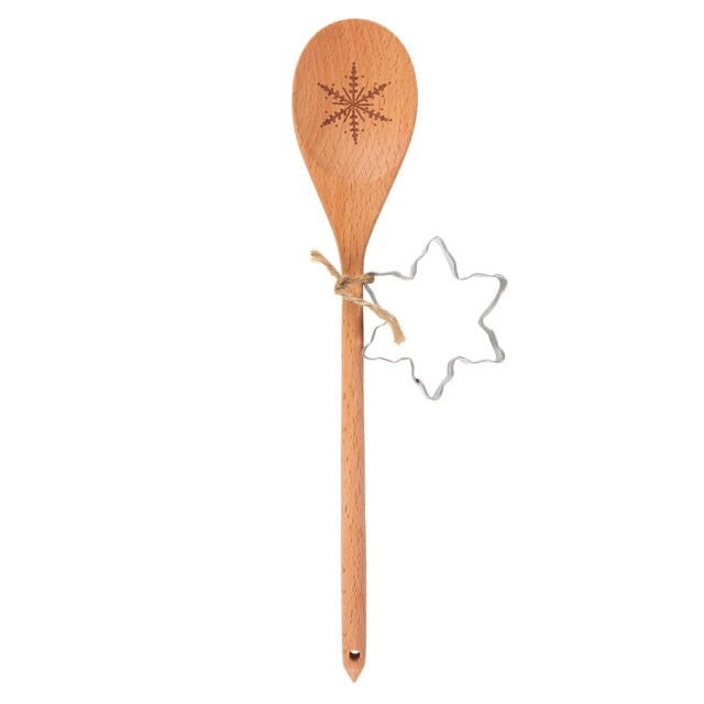 Snowflake Wooden Spoon & Cutter Baking Set