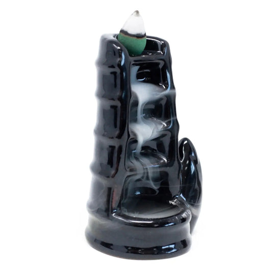 Backflow Cone Incene Burner - 'Split Bamboo - Black'
