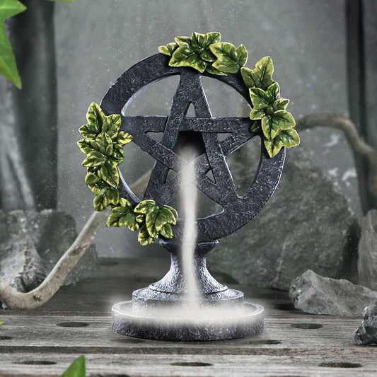 Pentagram and Ivy Backflow Incense Burner