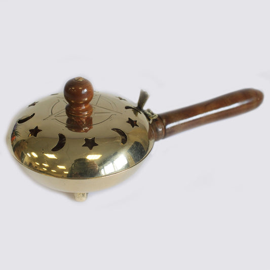 Pentagram, Moon and Stars Gold Incense Burner for cleansing your home and sacred space