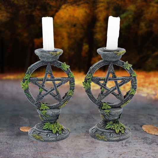 Pentagram / Pentacle and Ivy Candle Holder