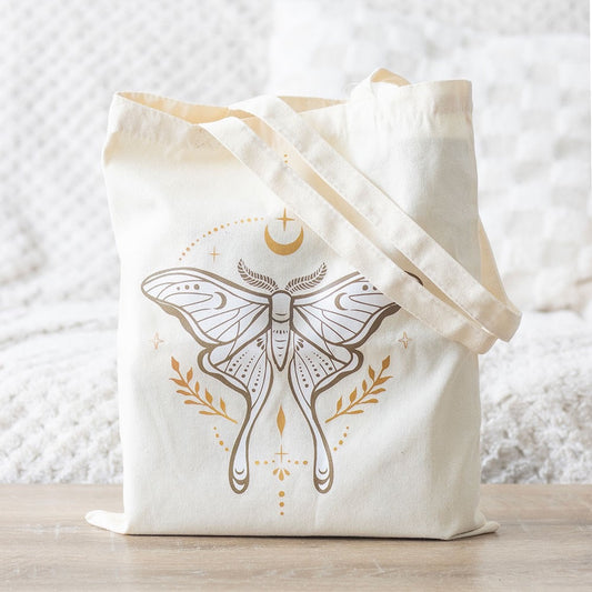 Luna Moth Tote Bag - Light Calico