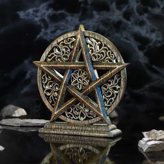 Pentagram / Pentacle Ornament - Gold / Bronze / Warm Tones