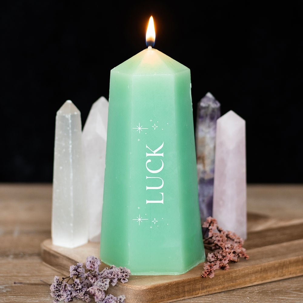 Hidden Crystal Candle - Luck - Green Aventurine